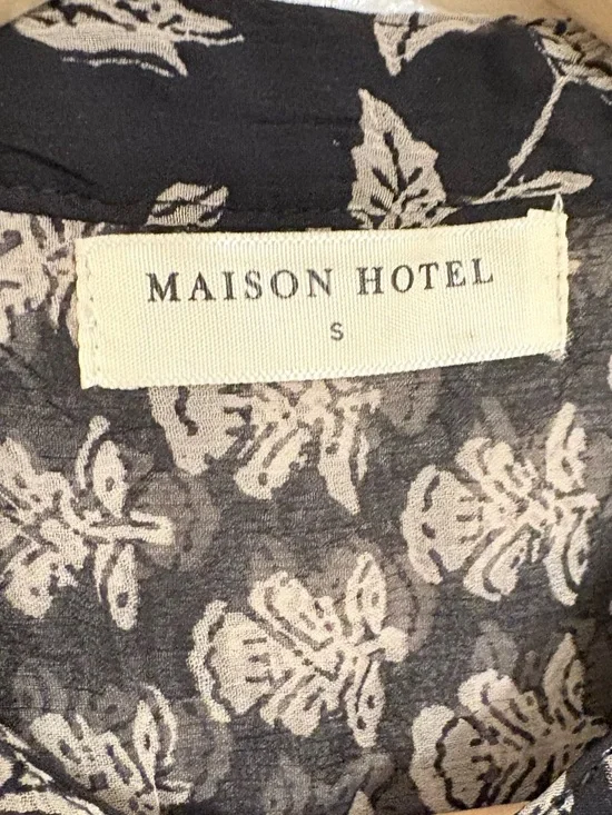 MAISON HOTEL VENICE BLOUSE YING YANG Semi Sheer Ruffle Details Small - Picture 7 of 12